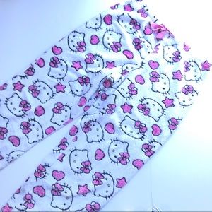 Hello Kitty Pink White Pajama Sleepwear Pants Sz L